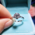 18K White Gold Rhodium Plating Moissanite Diamond Ring